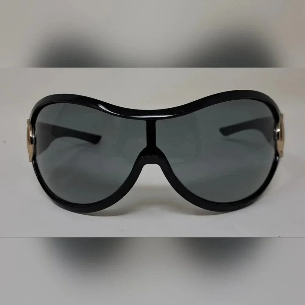 Gucci Women's Sunglasses Vintage Y2K Wrap Black Gray Gold Horsebit GG2561/S - Picture 8 of 16
